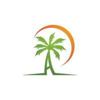 Palm tree summer logo template vector