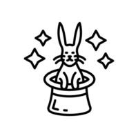 Conejo en sombrero icono en vector. ilustración vector
