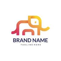 elephant gradient  logo design vector