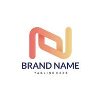 N abstract gradient logo vector