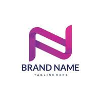 N abstract gradient logo vector