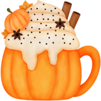 Autumn Drink or Watercolor Pumpkin Spice Drink png