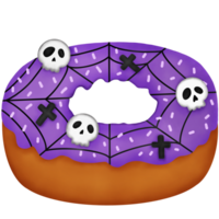 vattenfärg halloween efterrätt. halloween munk png