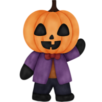 personnage d'halloween citrouille png