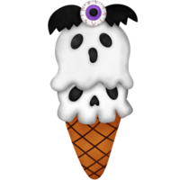 Watercolor Halloween Dessert. Halloween Ice Cream png