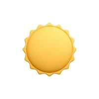 3d realistic sun in cartoon style isolated on white background. Vector illustration