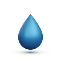 3d realistic water drop isolated on white background. Vector illustration