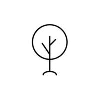 Deciduous tree Icon Drawn with thin Line. Perfect for design, infographics, web sites, apps. vector