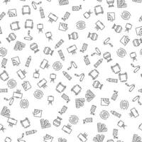 Easel, Dye, Bucket, Pen Seamless vector pattern made of line icons. Suitable for web wrapping, printing, web sites, apps