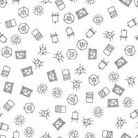 Eye, Eraser, Cube in Corner Vector Seamless Pattern for websites, wrapping, printing backgrounds and other purposes