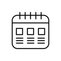 Calendar Simple Minimalistic Outline Icon. Suitable for books, stores, shops. Editable stroke in minimalistic outline style. Symbol for design vector