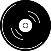 Black vinyl record musical icon png