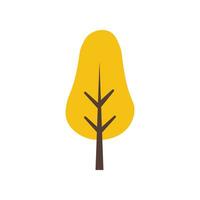 amarillo otoño árbol sencillo ilustración en plano estilo. adecuado para diseño de sitios web, postales, libros, patrones y otro propósitos vector