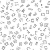 Camera, Photographer, Lens, Flash Card Seamless Pattern for printing, wrapping, design, sites, shops, apps vector