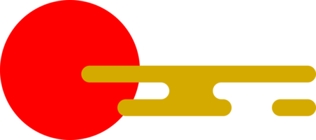 gyllene gul moln med röd cirkel Sol som i chinses stil ikon png