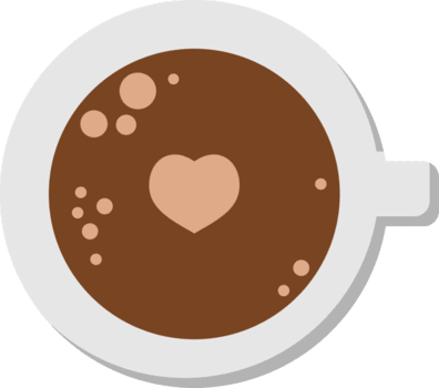 varm kaffe kopp med kärlek hjärta skum klotter ikon png