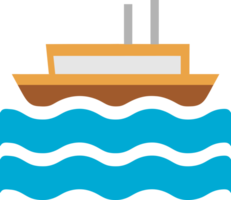 barca galleggiante nel blu oceano mare png
