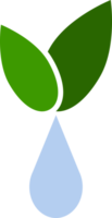 Green leave tree water drop icon png