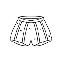 Striped shorts. Hand drawn doodle style. Vector illustration isolated on white. Coloring page.