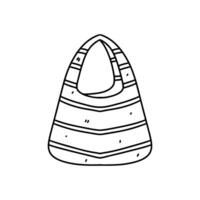 Striped hand bag. Hand drawn doodle style. Vector illustration isolated on white. Coloring page.