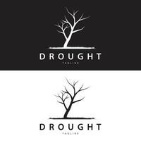 Drought Logo, Dry Tree Logo Design with Simple, Minimalist and Modern Vector Line Style