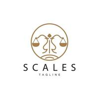 Legal Justice Scales Logo Design With Simple Line Model For Company Brands vector