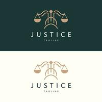 Legal Justice Scales Logo Design With Simple Line Model For Company Brands vector