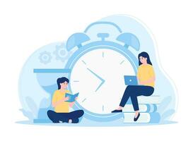 Time to study concept flat illustration vector