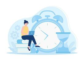 Time to study concept flat illustration vector