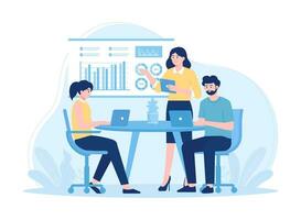 People consult on projects concept flat illustration vector