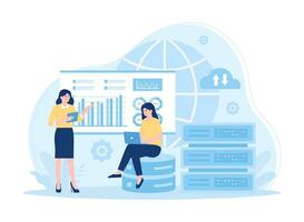 Web hosting concept flat illustration vector