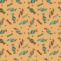 Candy with a seamless pattern in retro style. vector