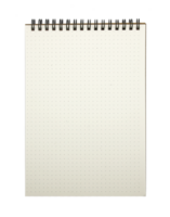 The notebook has a dot point with a looped spine on transparent background png file