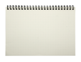 The notebook has a dot point with a looped spine on transparent background png file