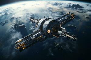 A space station in outer space, ai generative photo