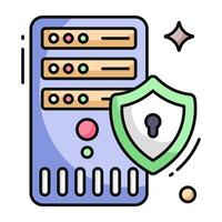 A colored design icon of server security vector