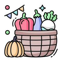 Trendy design icon of vegetable basket vector