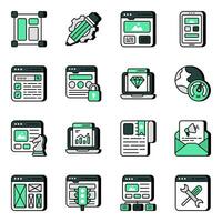 Pack of Web Flat Icons vector