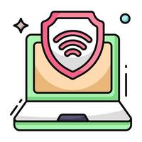 A flat design icon of mobile wifi vector