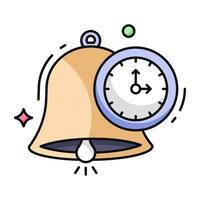 conceptual plano diseño icono de alarma hora vector