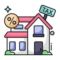 Editable design icon of property tax vector