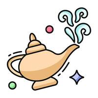 A unique design icon of magic lamp vector