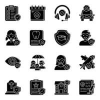 Pack of Security Solid Icons vector