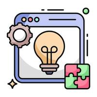 A flat design icon of idea generation vector