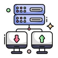 A unique design icon of server network vector