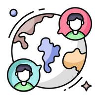 A colored design icon of global chatting vector