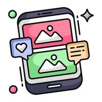 Unique design icon of mobile landscape vector