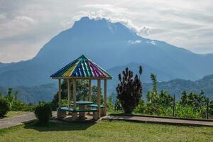 Scenery of Mount Kinabalu, the highest mountain in Borneo and Malaysia. photo