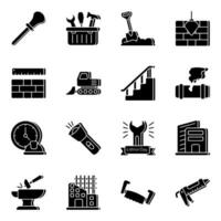 Pack of Repair Instrument Flat Icons vector