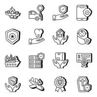 Pack of Insurance Linear Icons vector